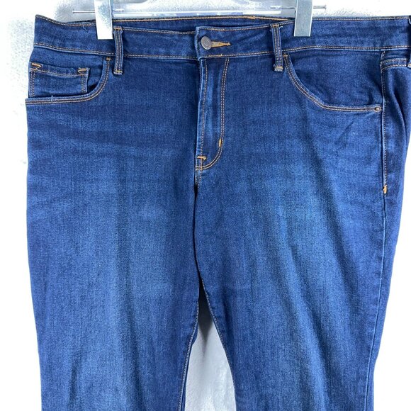 Old Navy Power Slim Straight Jeans Mid Rise Stretch Womens Blue Size 16 Short - Picture 3 of 12